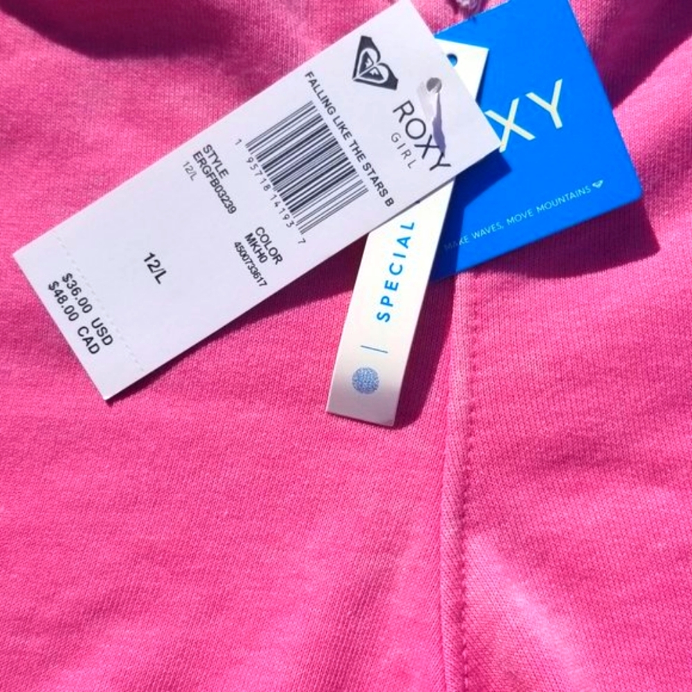 Roxy Girl Youth Size 12/L Pink Distressed Shorts NWT - Picture 6 of 6